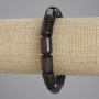Brățară din topaz fumuriu, cilindrică, diametrul 15×10 mm, lungime 18 cm, pe bandă elastică