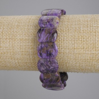 Brățară din charoit natural, zale plate, diametru 18×13 mm, lungime 18 cm, elastică