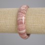 Brățară din rodocrozit natural, lanț cu zale, diametrul 17×13 mm, lungime 18 cm, extensibilă