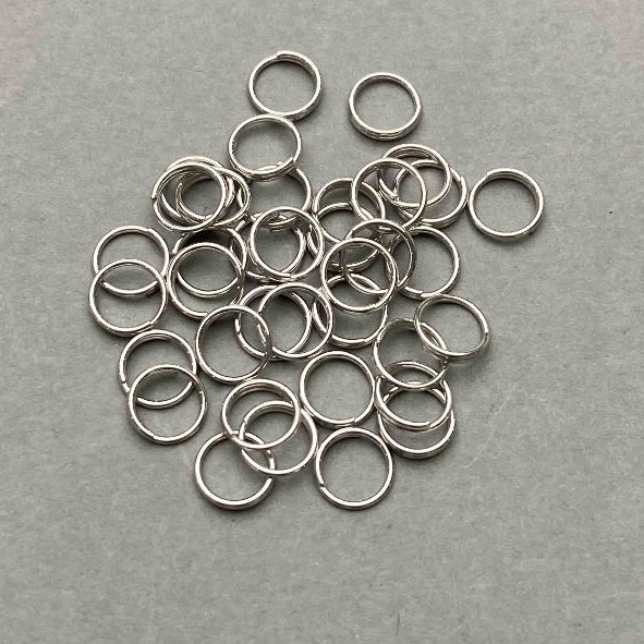 Inel de conectare cu arc, diametrul 7 mm, metal argintiu, ambalare 20 g