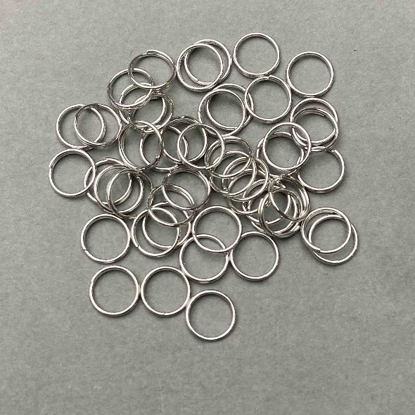 Furnitură: Inel cu arc, 8 mm, argintiu, ambalare 1 kg