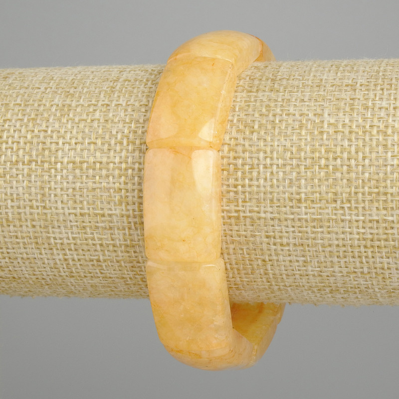 Brățară din citrin, zale netede, diametru 22×15 mm, lungime 18 cm, elastică