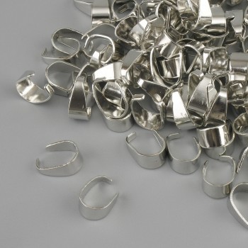 Furnitură Montură pentru pandantiv, diametru 4 mm, lungime 8 mm, culoare metalică argintiu, ambalaj 22 g +