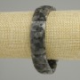 Brățară din larvikit, verigi rectangulare tăiate, dimensiuni 15×10 mm, 5–11 mm ±, lungime 18 cm (elastic)