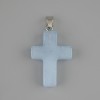Pandantiv-cruce din acvamarin 25×18 mm ±, lungime 36 mm