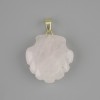 Pandantiv scoică din cuarț roz, 22×22 mm, lungime aproximativă 30 mm