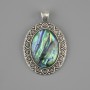 Pandantiv din Haliotis 44×28 mm ± metal argintiu