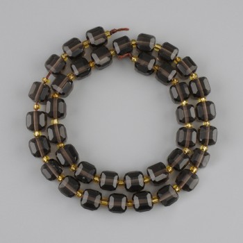 Mărgele din Topaz fumuriu, cub facetat, diametrul 8x8 mm +-, lungime 37 cm +- pe șnur