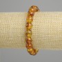 Brățară din chihlimbar, bile netede, diametrul 9 mm, lungime 18 cm, elastic