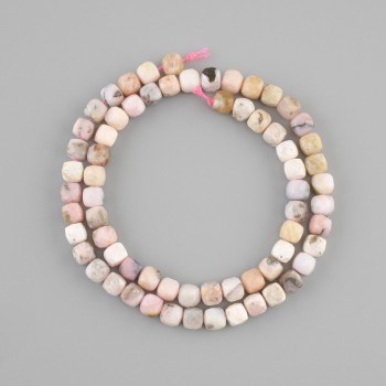 Mărgele de opal facetat cub, diametrul 6x6 mm ±, lungime 38 cm ±
