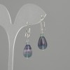 Cercei Fluorit în formă de picătură, diametrul 14×10 mm, lungimea 37 mm