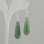 Cercei din nefrit în formă de picătură, diametrul 32×10 mm, lungimea 52 mm