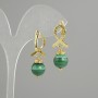 Cercei din malahit, bilă netedă 10 mm, lungime 30 mm