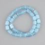 Mărgele albastre ochi de pisică cilindrice, diametru 10,5–11×8 mm, lungime 38 cm ± pe fir