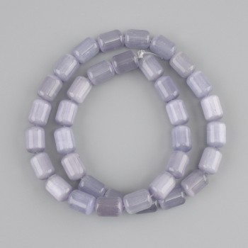 Mărgele gri ochi de pisică cilindru, diametrul 11×8 mm, lungimea 38 cm ± pe fir