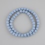 Mărgele albastre din lavă vulcanică cilindrice, diametru 6×6 mm ± pe șnur, lungime 37 cm+