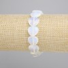 Brățară Piatra lunii Opalit inimă, diametru 14mm+-, lungime 18cm+- stretch