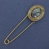 Broșă-știft din halotit auriu, metal, 80×22 mm+