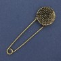 Broșă cu ac din metal auriu 75×22 mm+