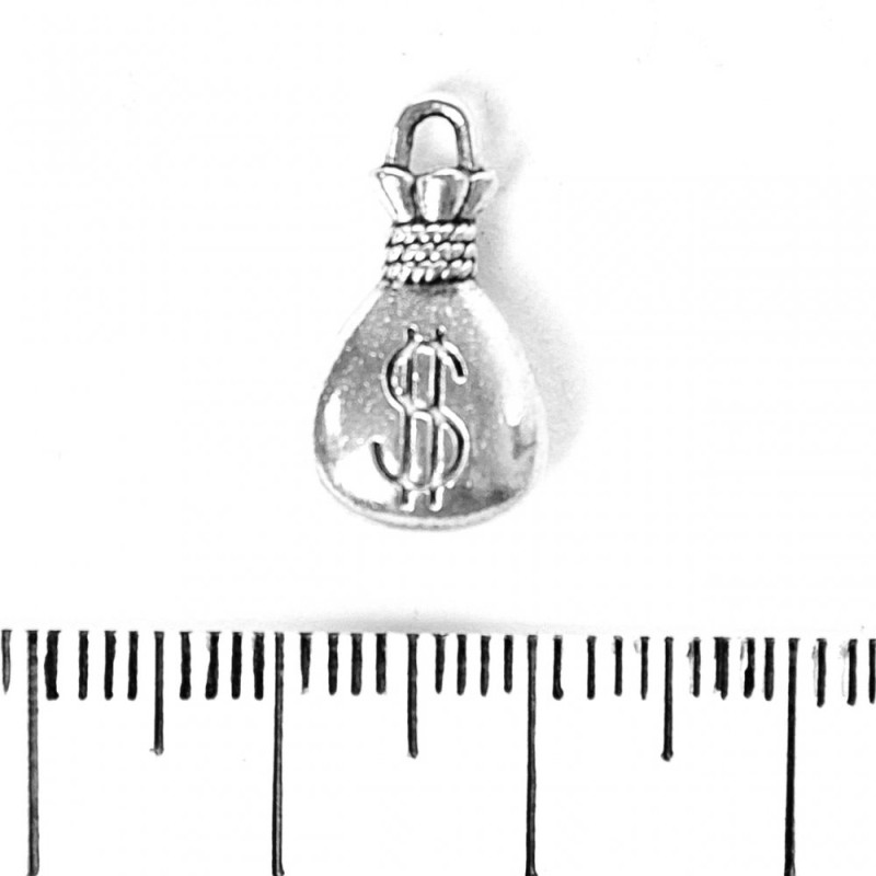 Furnitură pandantiv Sacul banilor 17×10 mm, pachet de 20 g +/- 11 buc.