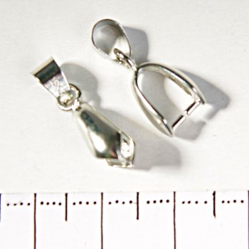 Piesă de prindere pentru pandantiv cu știft, bază pentru șnur, netedă, mare, 20 mm, set 20 buc.