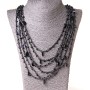 Colier păianjen cu pandantive ovale negre, lungime 70 cm