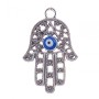 Pandantiv Hamsa cu ochi, culoare metal argintiu 40 mm (ambalaj 4 buc.)
