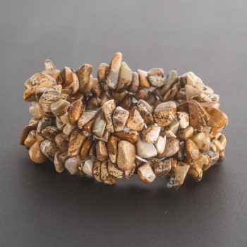 Brățară din jasper peisaj „crâmpeie de piatră” pe elastic