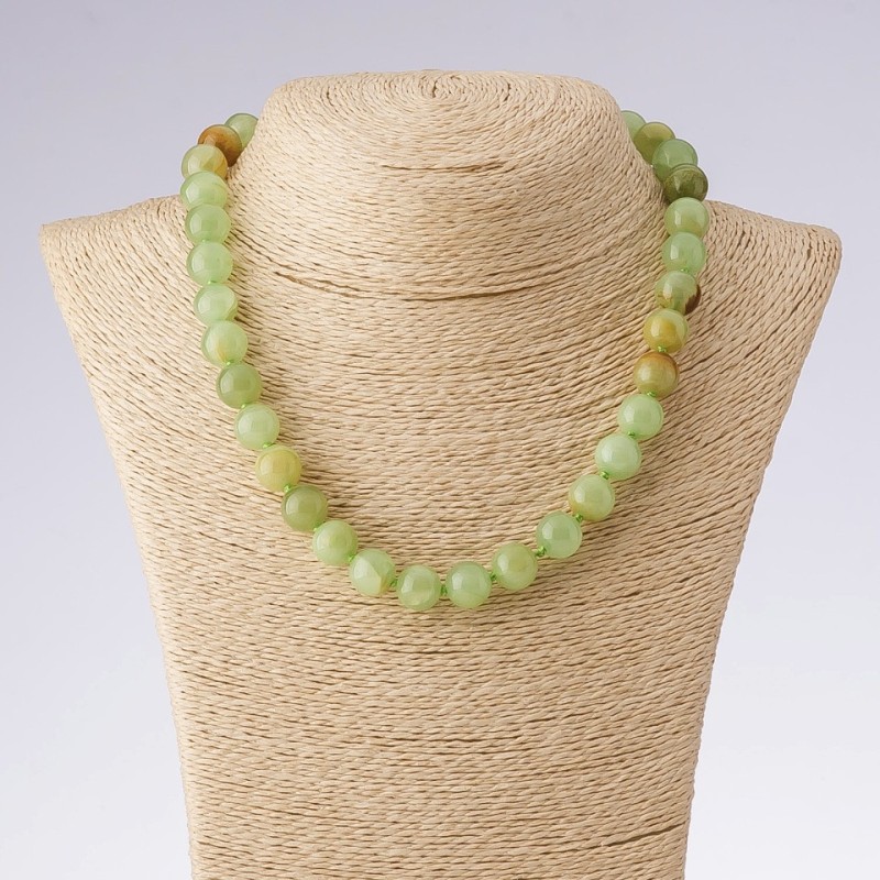 Colier din piatră naturală onix, bile netede, lungime 45 cm, diametru 12 mm