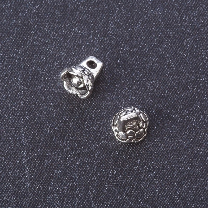 Pendentiv clopot argintiu, 8 mm, pentru bijuterii