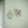Pandantiv-conector Ancoră cu strasuri, culoare argintiu metalic, 1,8×1,3 mm, lot de 4 bucăți