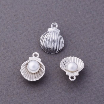 Pandantiv decorativ «Perla în scoică», diametrul 12 mm, set de 7 buc.