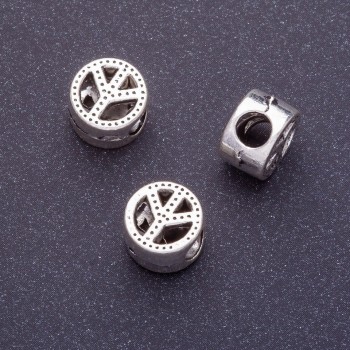 Furnitură pentru mărgele Pandora Lumină d1-11mm d2-4mm, ambalaj 20 g, +/-9 bucăți