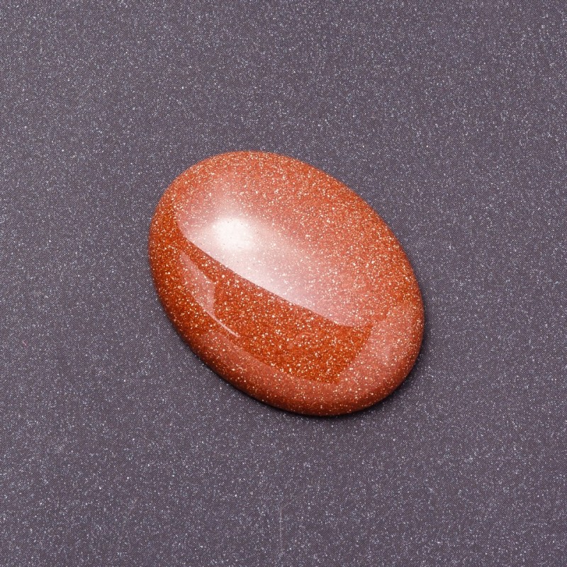 Cabochon din piatră de aventurin (artificial) „nisip auriu” 40x30 mm