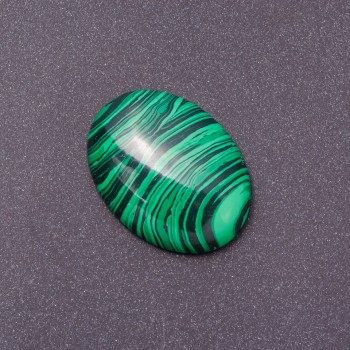 Furnitură cabochon din piatră «Malahit» (presat) 40x30 mm