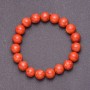 Brățară din coral poros natural pe elastic, diametrul 10 mm, lungimea 18 cm