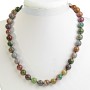 Colier multicolor din jasper, mărgele de 12 mm, lungime 47 cm