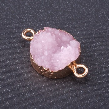 Conector „Fulgi roz” culoare metalică „auriu” L1 mm, diametru 14 mm, plastic