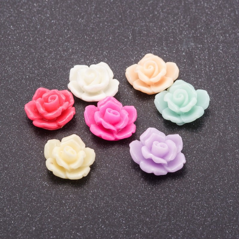 Cabochon roz, asortiment, diametrul de 12 mm, fără gaură
