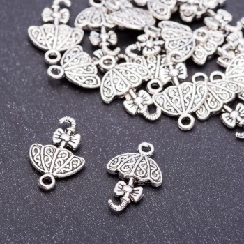 Pandantiv Parasol, diametrul 13 mm, lungimea 20 mm, gaură de 3 mm, ambalaj de 20 g, ± 17 buc