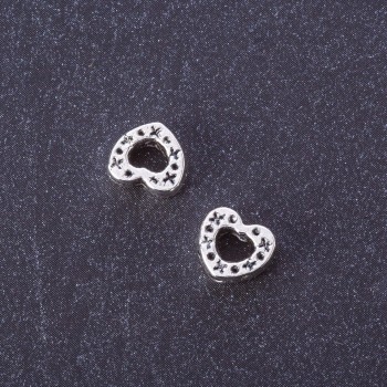 Mărge-inserție inimă «punct-cruce» 8×9 mm, ambalaj 20 g +/- 33 buc