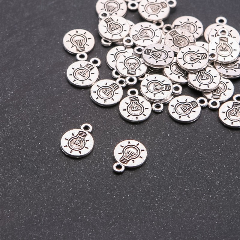 Pandantiv de furnitură «Lampă», diametrul 1,5 mm, lungimea 10×12 mm, greutate 20 g, ± 33 buc.