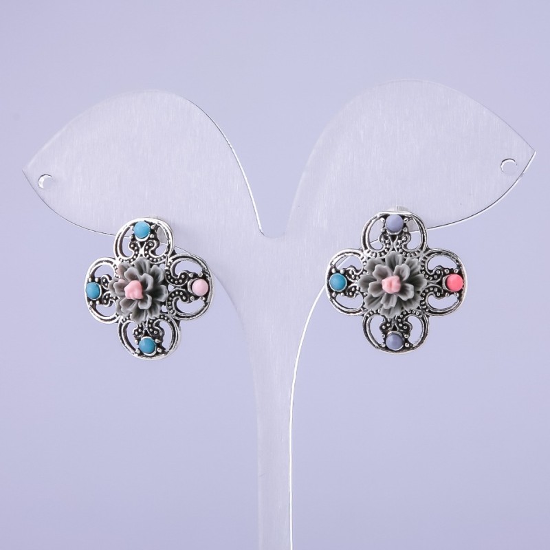 Cercei 'Asteri' gri, diametrul 22 mm