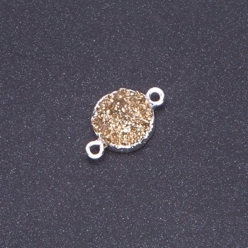 Conector auriu „Druza” din acril „argintiu”, diametrul 14 mm, lungime 3 mm