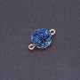 Conector albastru «cosmos» «druza» acrilic «auriu», diametru 14 mm, lungime 3 mm