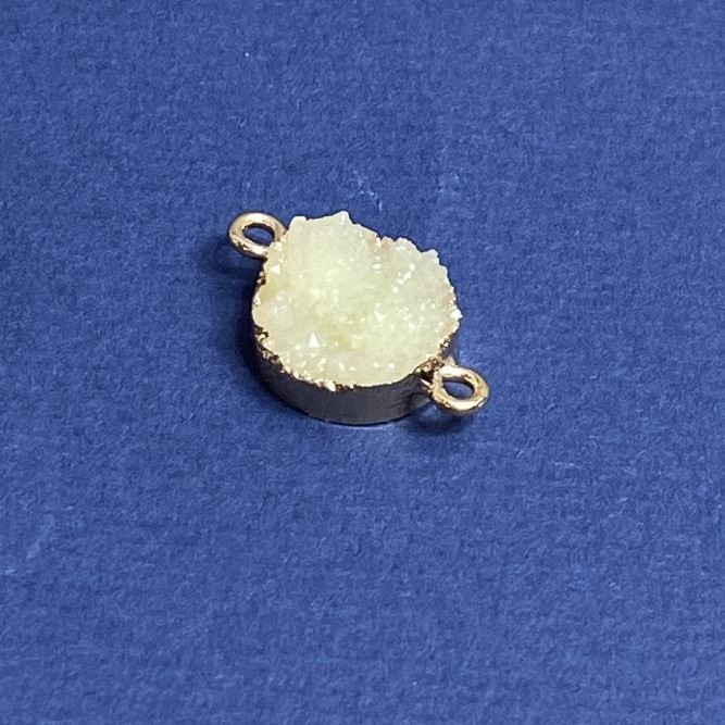 Conector alb «Druza» acrilic «auriu», diametrul 14 mm