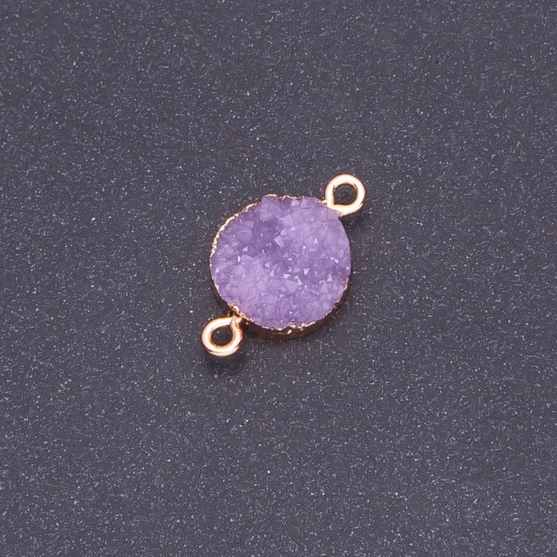 Conector mov «Druză» acrilic «auriu», diametrul 14 mm, L 3 mm