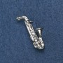 Broșă din seria muzicală „Saxofon” 38×18 mm, culoare metalică „argintiu”