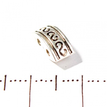 Inserție între mărgele rectangulare, dublu convexă, pentru 2 fire, din plastic, 10×5 mm, ambalaj de 50 buc