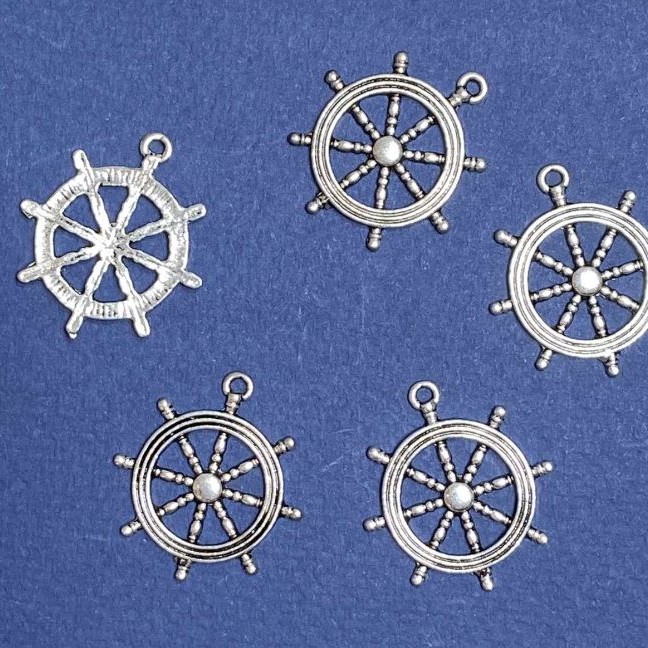 Pandantiv volan marin, 25×28 mm, set de 10 bucăți